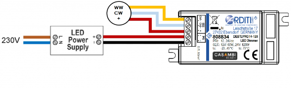 2 Kanal Dimmer mit CASAMBI-Lichtsteuerung, konfigurierbar